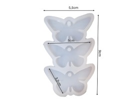 Molde silicona 3 mariposas iguales 